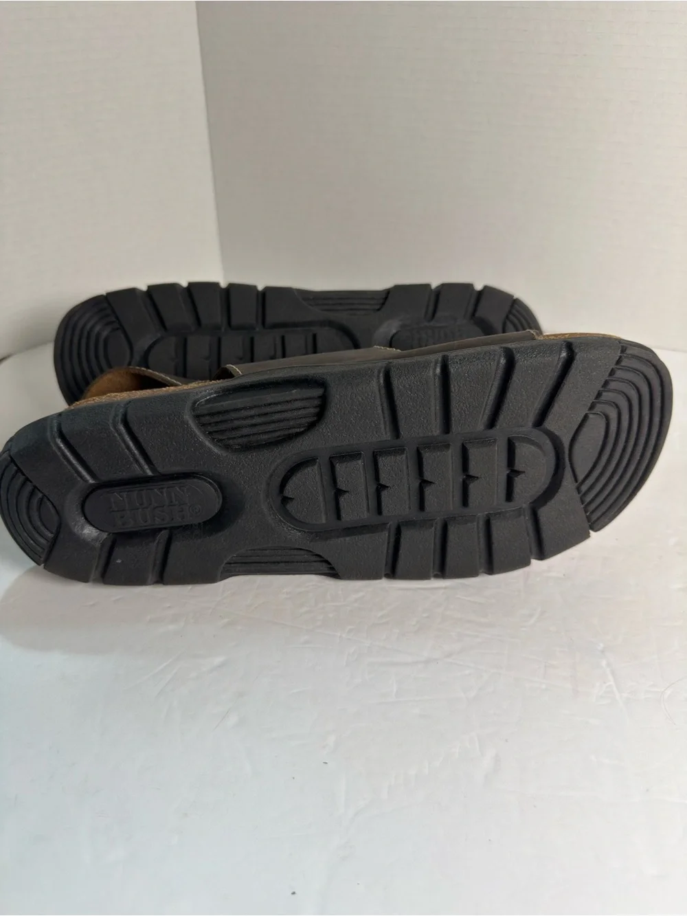 Men's Brown Leather Adjustable Two-Strap Sandals Sz 12M